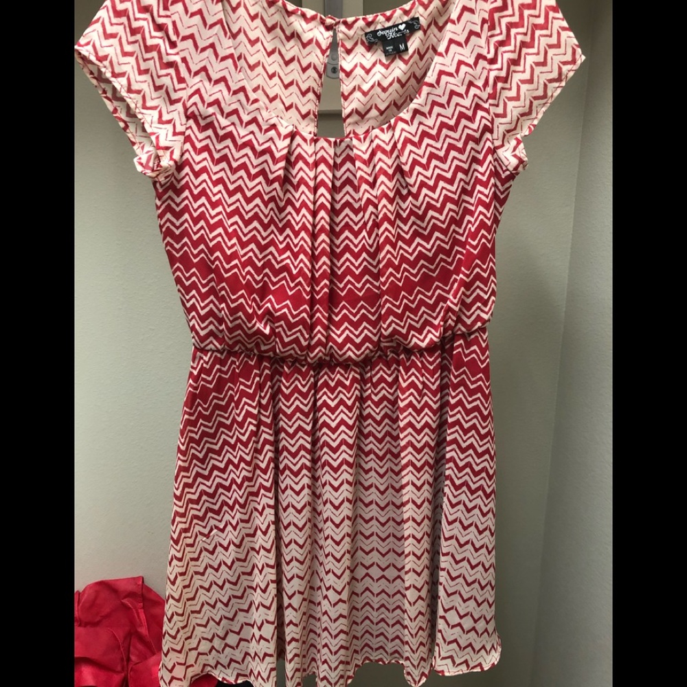 Red and white dress